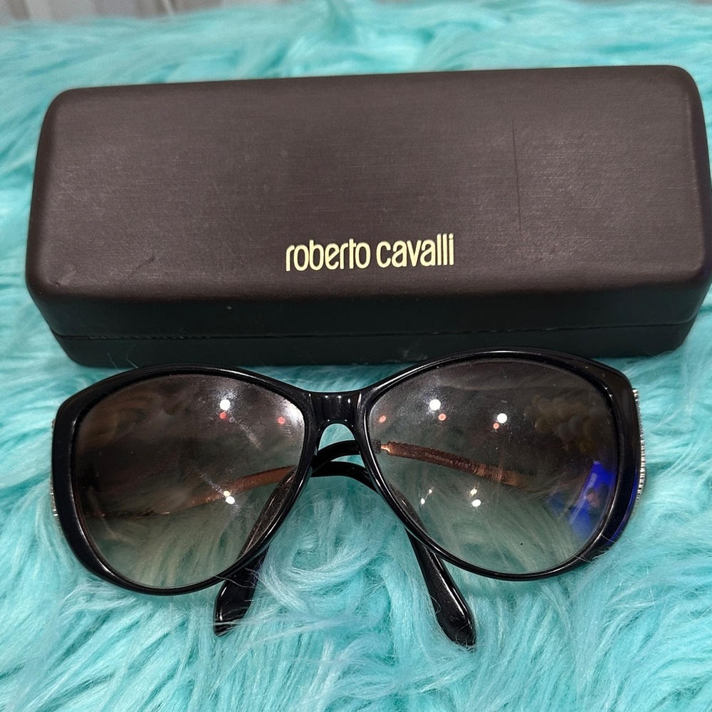#153 Roberto Cavalli Glossy Black Prescription Sunglasses Authentic FRAME ONLY